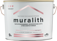 Краска VINCENT "Muralith" (F-1) база С 8,1л матовая фасадная акрилатная краска для минеральных оснований