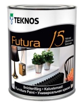 Краска Teknos "Футура 15" (Futura 15) база РМ3 0,9л полуматовая уретано-алкидная для внутренних работ