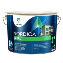 Краска Teknos "Нордика эко" (NORDICA EKO) база РМ1 9л глянцевая для наружных деревянных поверхностей