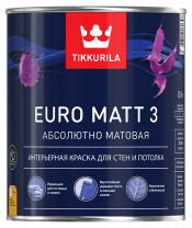 Краска EURO MATT 3 база С 0,9л глубоко матовая для стен и потолков Краска EURO MATT 3 база С 0,9л глубоко матовая для стен и потолков