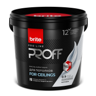 Краска Brite Professional "Для потолков" база А 0,9л матовая Краска Brite Professional "Для потолков" база А 0,9л матовая