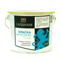 Краска Командор "Сардиния" база С 2,7л совершенно матовая, влагостойкая для стен и потолков