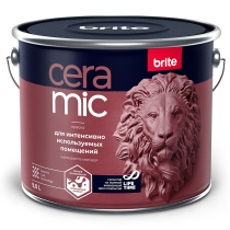 Краска Brite Ceramic "Для интенсивно используемых помещений" база С 9л шелковисто матовая