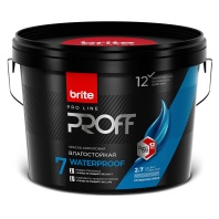 Краска Brite Professional "Интерьерная влагостойкая" база С 2,7л глубоко матовая 