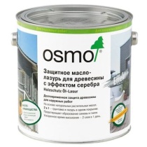 Защитное масло-лазурь д/древесины OSMO ЭФФЕКТ МЕТАЛЛИК (Holzschutz) 1140 агат серебро д/наруж.работ 0,125л 