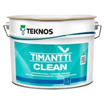 Краска антимикробная Teknos "Тимантти Клин" (TIMANTTI Clean) база РМ3 9л полуматовая для внутренних работ 