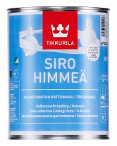 Краска Tikkurila "Сиро мат плюс" (SIRO HIMMEA) 0,9л база А матовая водоразбавляемая для потолка в сухих помещениях