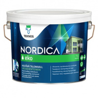 Краска Teknos "Нордика эко" (NORDICA EKO) база РМ1 2,7л глянцевая для наружных деревянных поверхностей