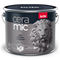 Краска Brite Ceramic для фасадов и цоколей, матовая база С 9 л 