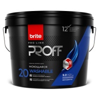 Краска Brite Professional "Интерьерная моющаяся" база А 9л шелковисто матовая 