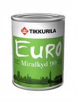 Эмаль EURO MIRALKYD 90 база А 0,9л высокоглянцевая алкидная для металлических, деревянных, поверхностей внутри и вне помещений 