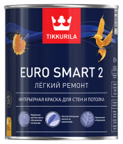 Краска EURO SMART 2 база А 0,9л глубокоматовая стен и потолков Краска EURO SMART 2 база А 0,9л глубокоматовая стен и потолков
