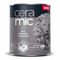 Краска Brite Ceramic для фасадов и цоколей, матовая база А 0,9 л 