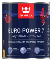 Краска EURO POWER 7 база А 0,9л матовая для стен и потолков Краска EURO POWER 7 база А 0,9л матовая для стен и потолков