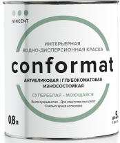Краска Конформат (Conformat) база А 0,9л совершенно матовая Краска для стен и потолков