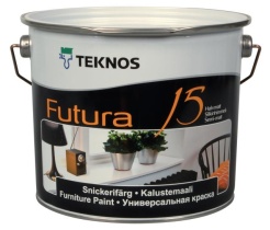 Краска Teknos "Футура 15" (Futura 15) база РМ1 2,7л полуматовая уретано-алкидная для внутренних работ