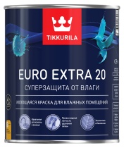 Краска EURO EXTRA 20 А 0,9л полуматовая моющаяся для влажных помещений