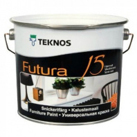 Краска Teknos "Футура 15" (Futura 15) база РМ3 2,7л полуматовая уретано-алкидная для внутренних работ