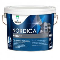 Краска Teknos "Нордика мат" (NORDICA MAT) база РМ1 2,7л совершенно матовая для наружных деревянных поверхностей