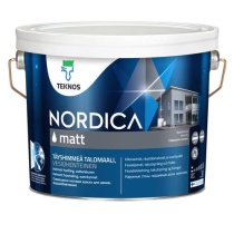 Краска Teknos "Нордика мат" (NORDICA MAT) база РМ1 2,7л совершенно матовая для наружных деревянных поверхностей
