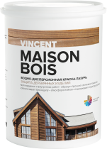 Краска-лазурь VINCENT "Maison еn Bois" база С 0,9л для дерева (сатиновый эффект) 