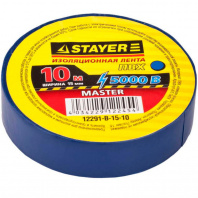 12291-В-15-10 Изолента STAYER "МАСТЕР" ПВХ синяя 5000В 15мм*10м