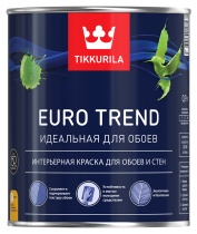 Краска EURO TREND база А 0,9л матовая для стен и обоев