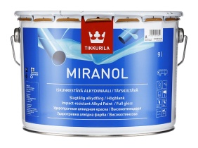Краска Tikkurila "Миранол-тикс" (MIRANOL) 9л база С высокоглянцевая ударостойкая алкидная для деревянных и металлических поверхностей