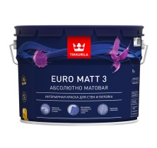 Краска EURO MATT 3 база А 9л глубоко матовая для стен и потолков